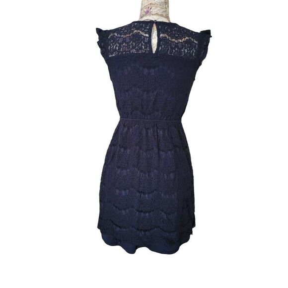 Monteau Blue Lacey Short Feminine Dress - Picture 6 of 8